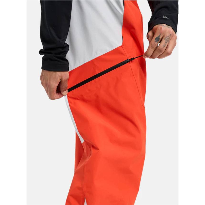 Burton Men's Reserve Gore Tex 2L Bib Snowpants-Fiesta Red/Gray Cloud