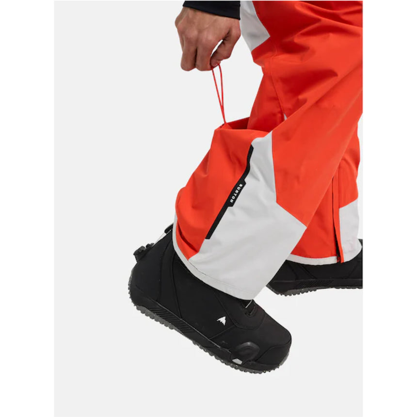 Burton Men's Reserve Gore Tex 2L Bib Snowpants-Fiesta Red/Gray Cloud