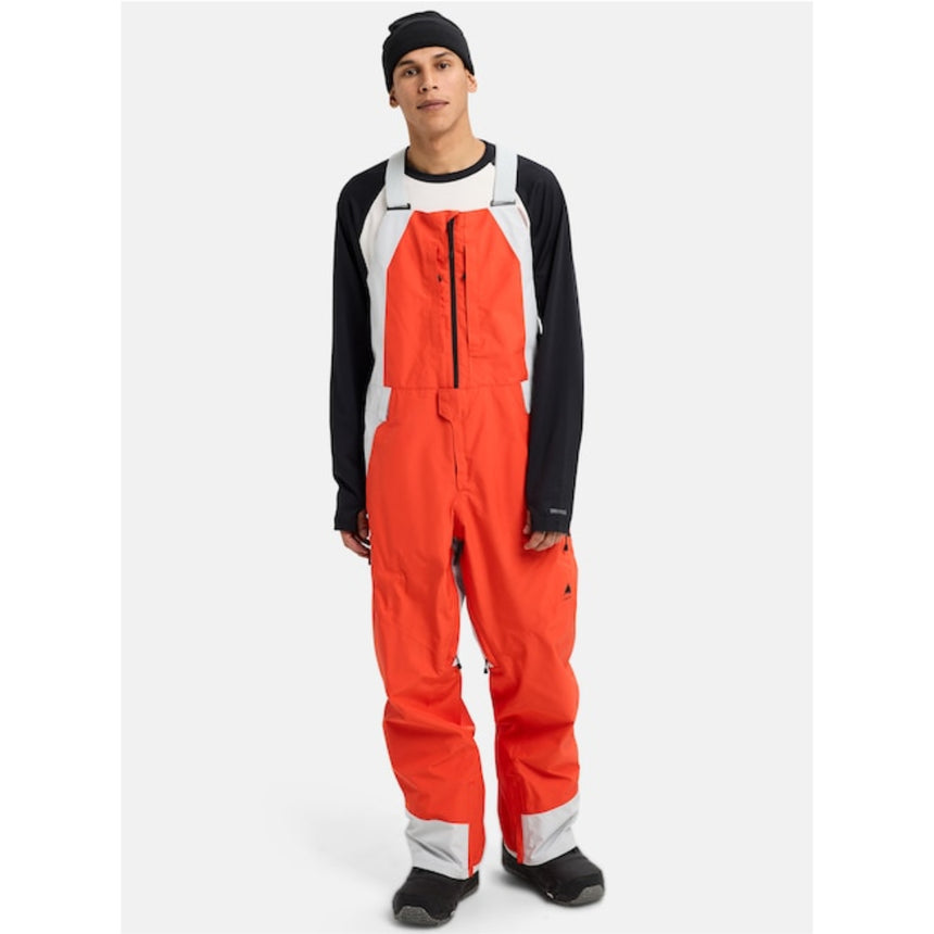 Burton Men's Reserve Gore Tex 2L Bib Snowpants-Fiesta Red/Gray Cloud