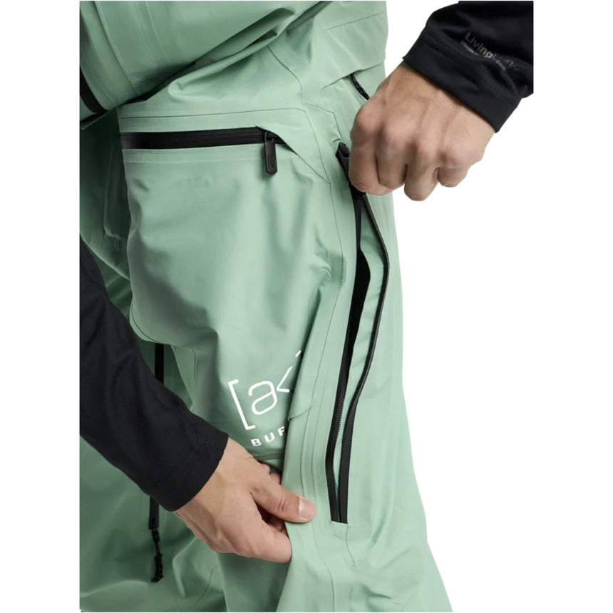 Burton Burton Men's [ak] Freebird GORE-TEX 3L Stretch Bib Pants - Soft Sage Soft Sage XL Mens Gore-Tex Snowboard Pants