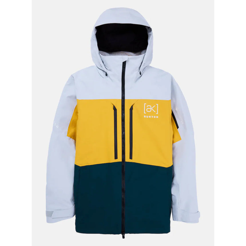 Burton Men's [ak] Swash GORE‑TEX 2L Jacket - Gray Cloud/Golden Rod/Deep Emerald