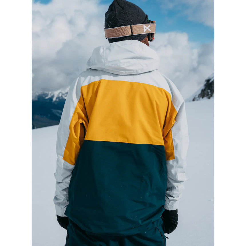 Burton Men's [ak] Swash GORE‑TEX 2L Jacket - Gray Cloud/Golden Rod/Deep Emerald