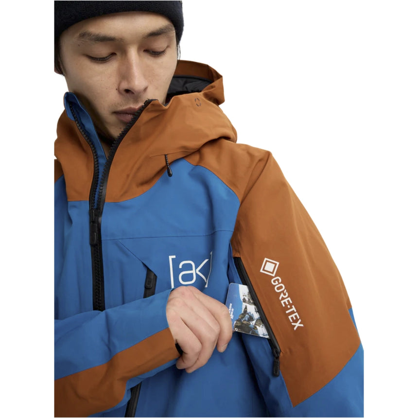 Burton Burton Men's [ak] Velocity GORE‑TEX 2L Anorak Jacket - Blue Teal/Chestnut Brown Blue Teal/Chestnut Brown S Mens Gore-Tex Jackets