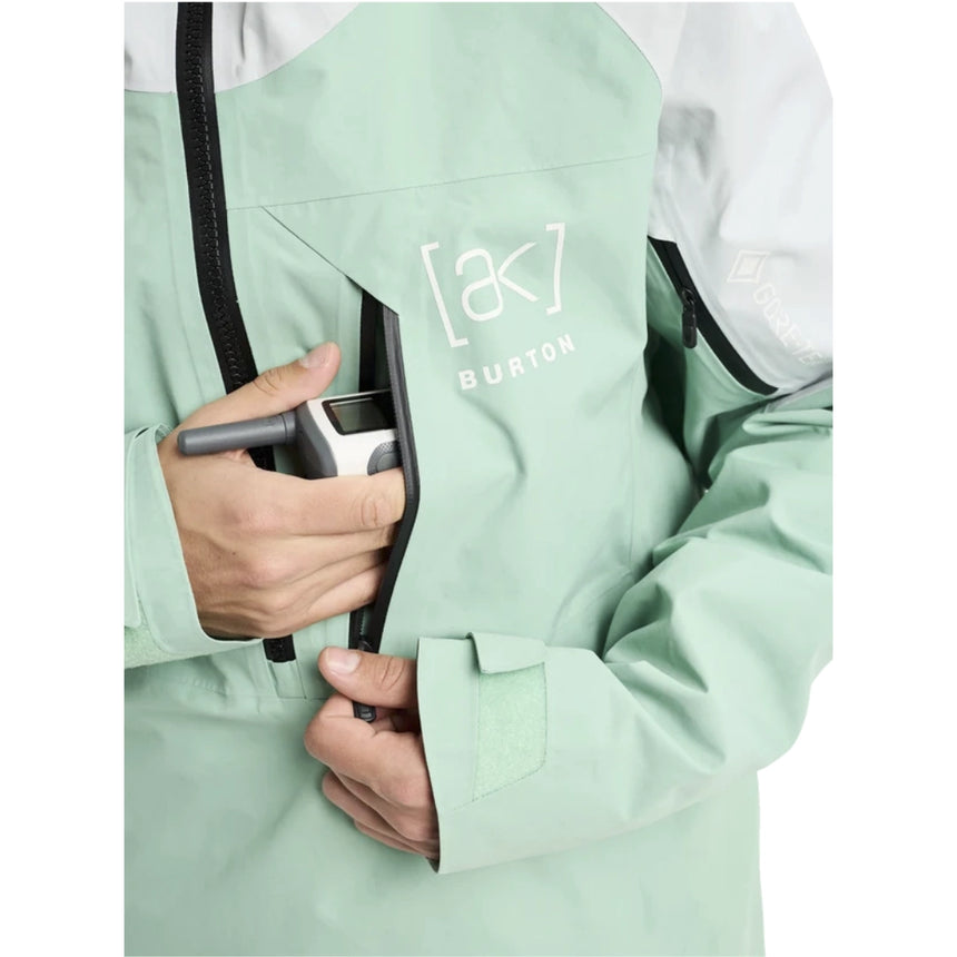 Burton Burton Men's [ak] Velocity GORE‑TEX 2L Anorak Jacket - Soft Sage/Gray Cloud Soft Sage/Gray Cloud S Mens Gore-Tex Jackets