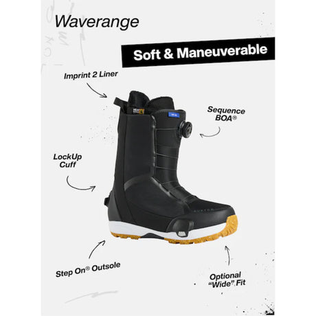 Burton Burton Men's Waverange Step On Boa Snowboard Boots - Gray Cloud Gray Cloud 9 Mens Snowboard Boa Boots 6 to 15 US Mens size