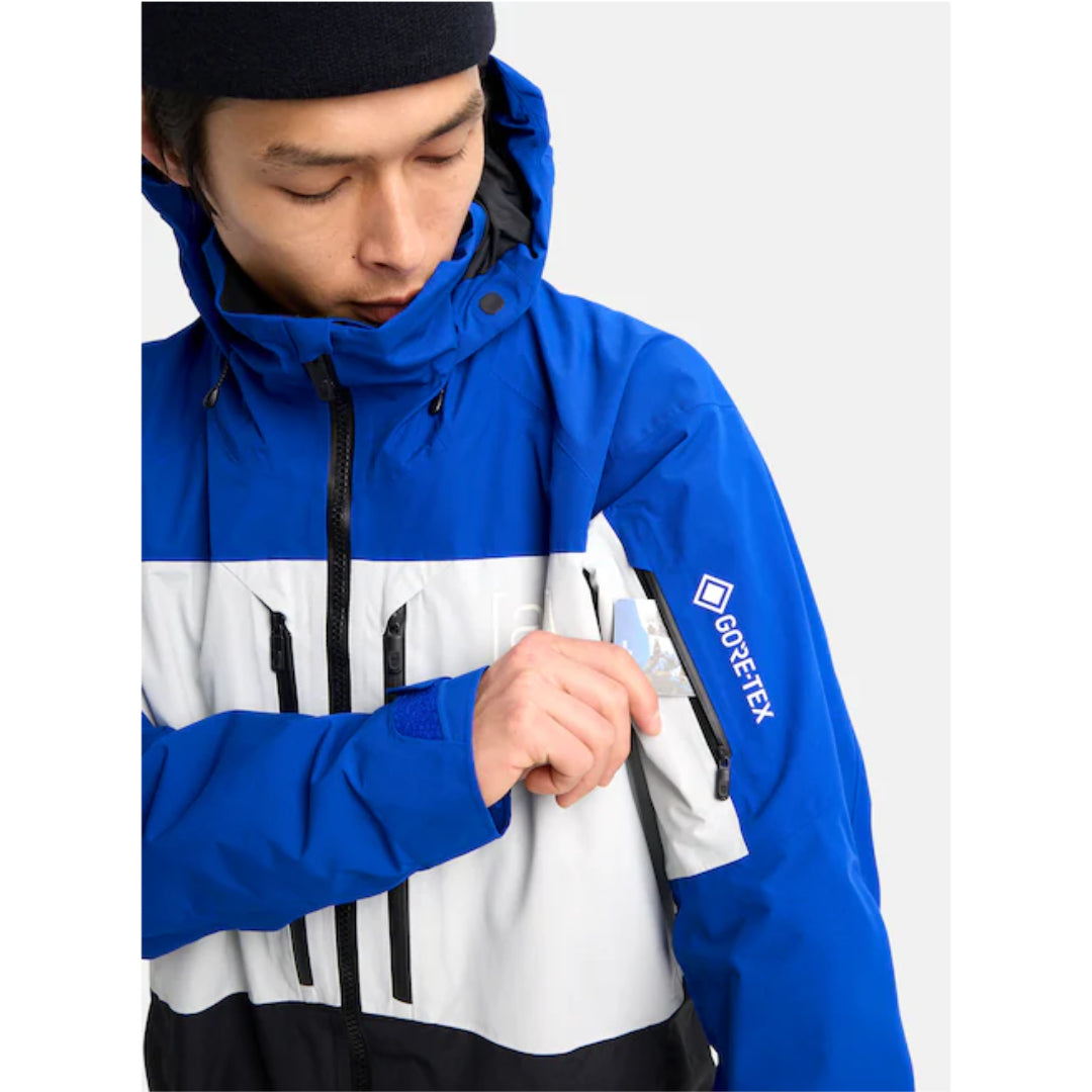 Burton Burton Men's [ak] Swash GORE‑TEX 2L Jacket -True Black/Blue True Black / Blue Teal / Atomic Yellow L Mens Gore-Tex Jackets