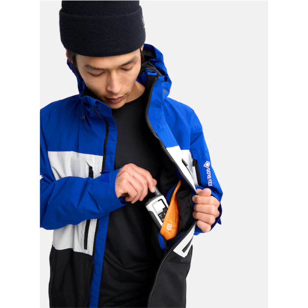 Burton Burton Men's [ak] Swash GORE‑TEX 2L Jacket -True Black/Blue True Black / Blue Teal / Atomic Yellow L Mens Gore-Tex Jackets