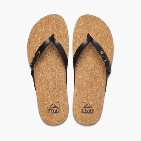 Reef Reef Women CUSHION COURT TWIST Women Black 6 Womens Sandals Flip Flop 5 to 11