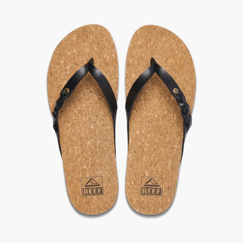 Reef Reef Women CUSHION COURT TWIST Women Black 6 Womens Sandals Flip Flop 5 to 11