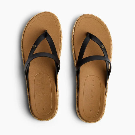 Reef Reef Women VISTA CARMEN - Black Black 6 Womens Sandals Flip Flop 5 to 11