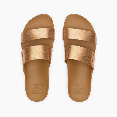 Reef Reef Women CUSHION VISTA Sandals - Copper/Tan Copper/Tan 6 Womens Slip on Sandals 5 to 11