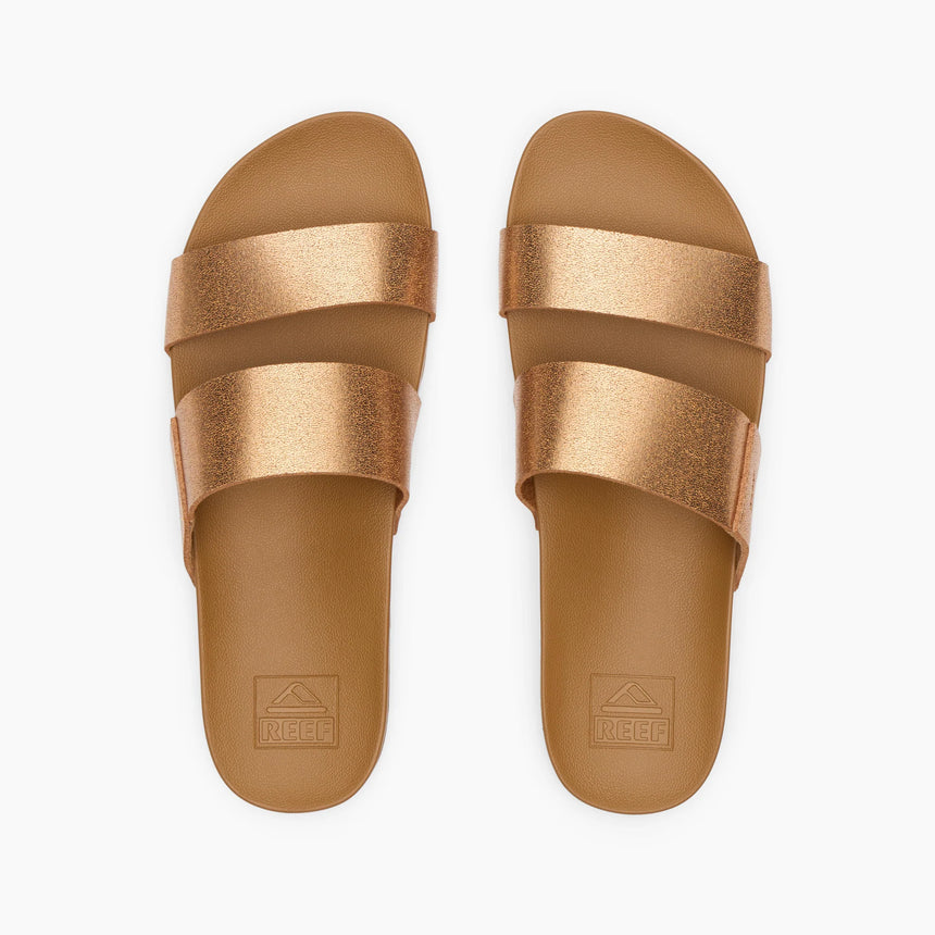 Reef Reef Women CUSHION VISTA Sandals - Copper/Tan Copper/Tan 6 Womens Slip on Sandals 5 to 11