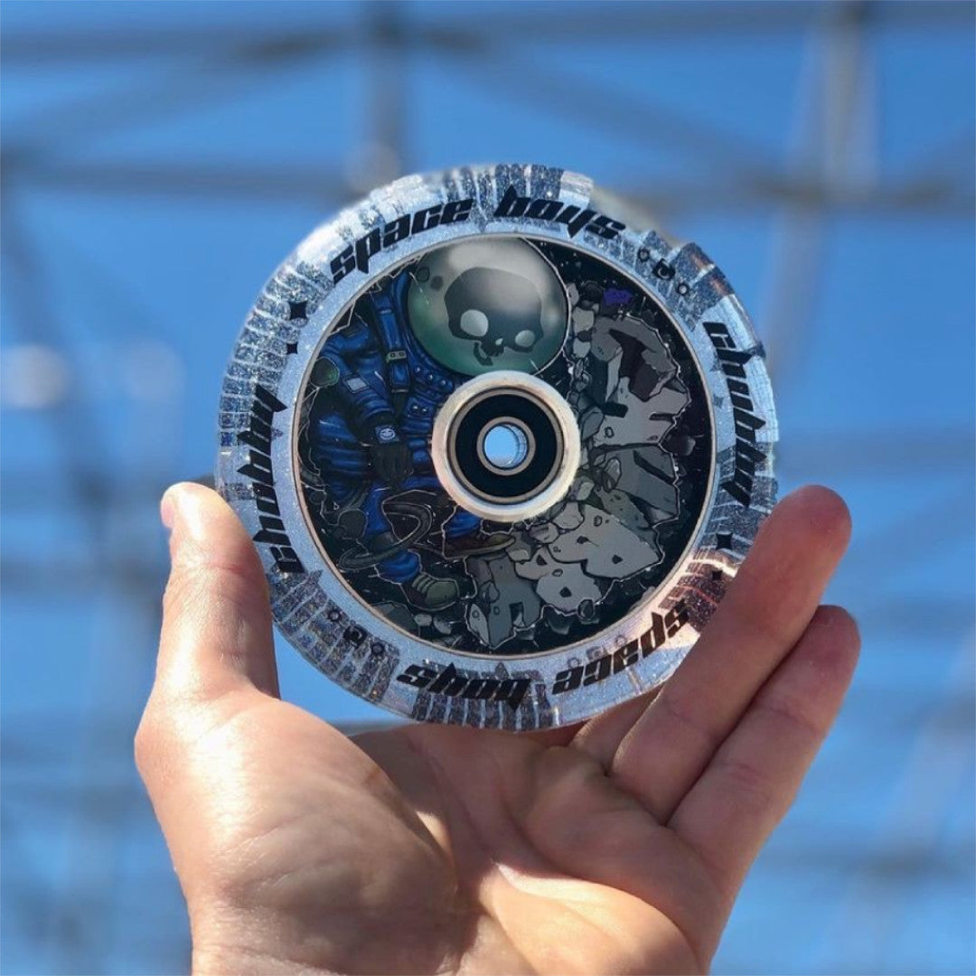 Chubby Spaceboys Astronaut Clear Glitter - Single Wheel