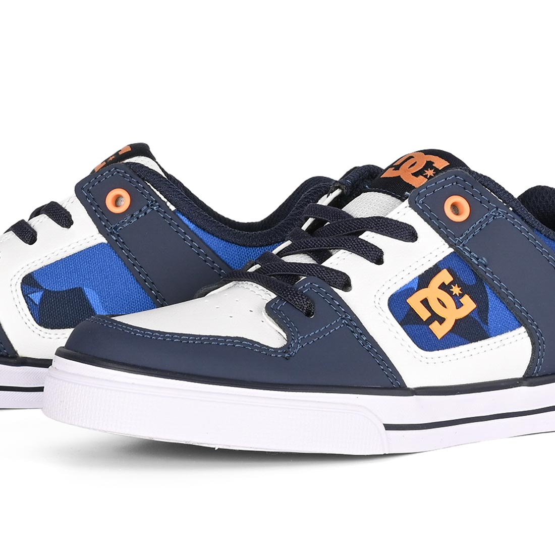 DC Pure Elastic Boys Shoes - Shady Blue/Orange