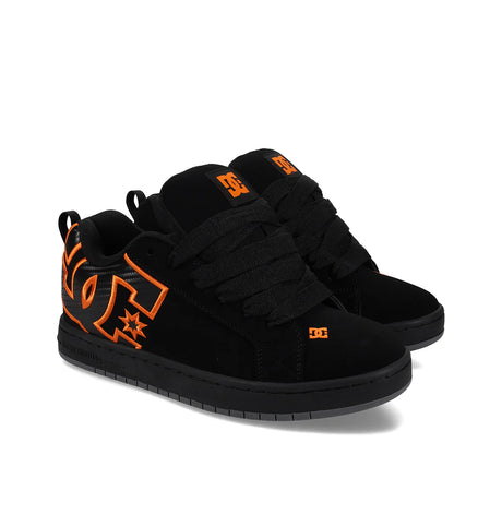 DC DC Men's  Court Graffik Skate Shoes - Black/Orange Black/Orange 11 Mens Skate Shoes 6 to 18