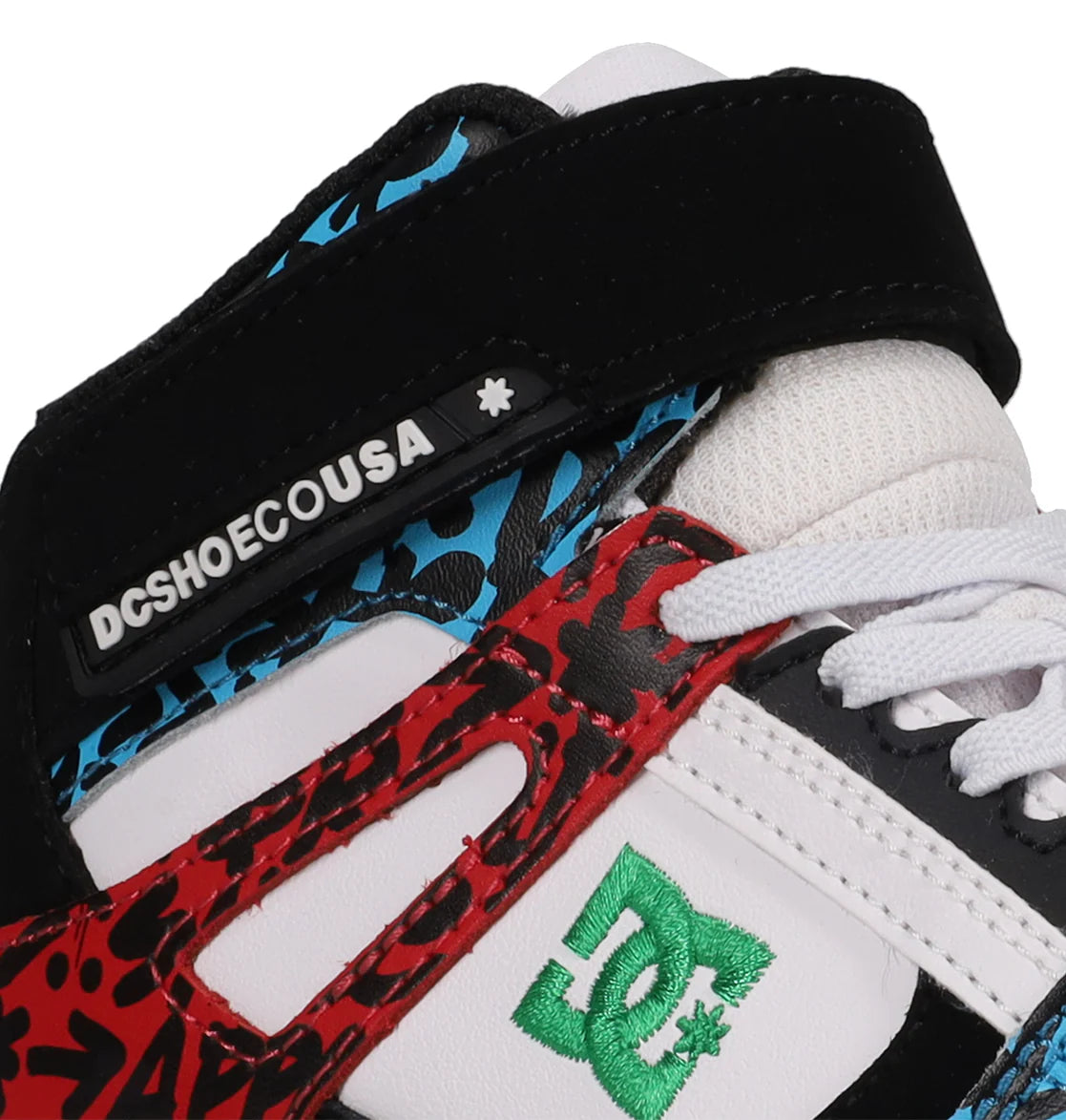 DC Youth Hi Top EV Shoes - Blue/Red/White