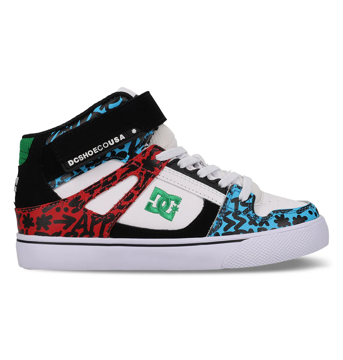 DC Youth Hi Top EV Shoes - Blue/Red/White