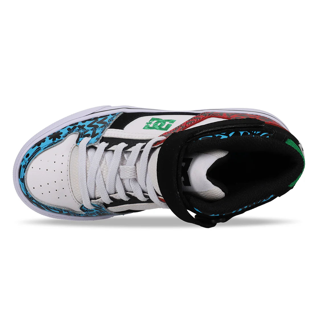 DC Youth Hi Top EV Shoes - Blue/Red/White