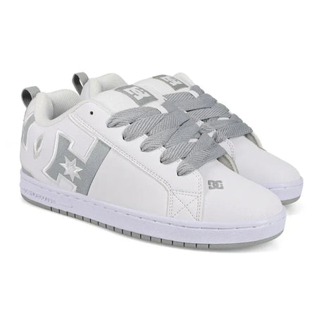 DC DC Men's Court Graffik SQ Shoes - White/Grey White/Grey 9 Mens Shoes 6 to 18