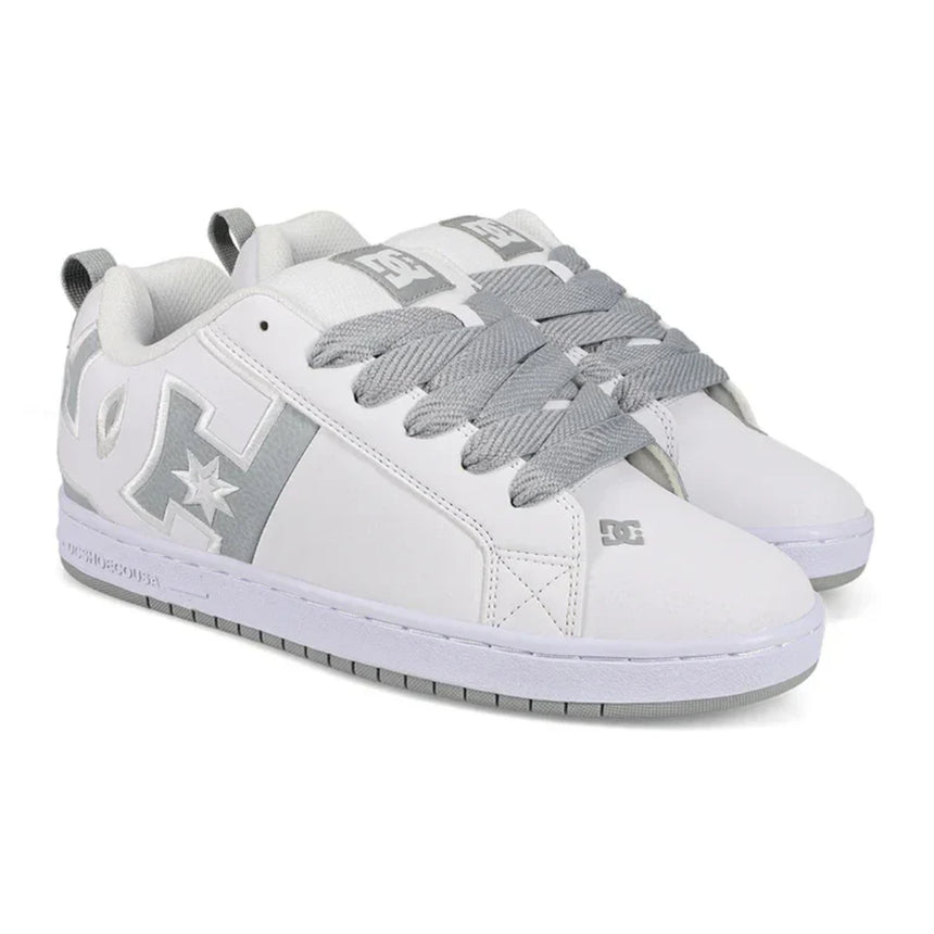 DC DC Men's Court Graffik SQ Shoes - White/Grey White/Grey 9 Mens Shoes 6 to 18