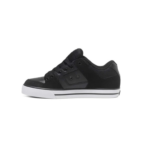 DC DC Men's  Pure Skate Shoes - Black/Black/White Black/Black/White 10 Mens Skate Shoes 6 to 18