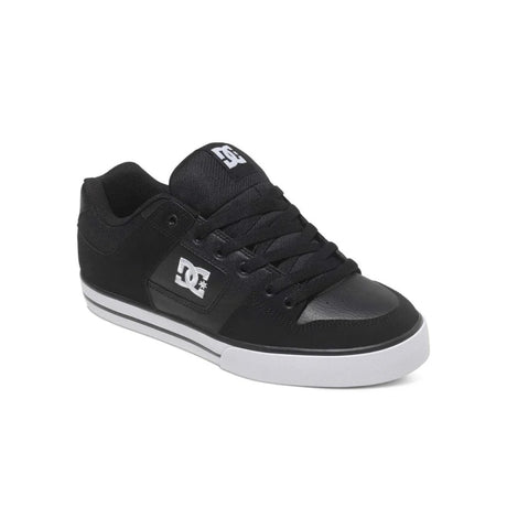 DC DC Men's  Pure Skate Shoes - Black/Black/White Black/Black/White 10 Mens Skate Shoes 6 to 18