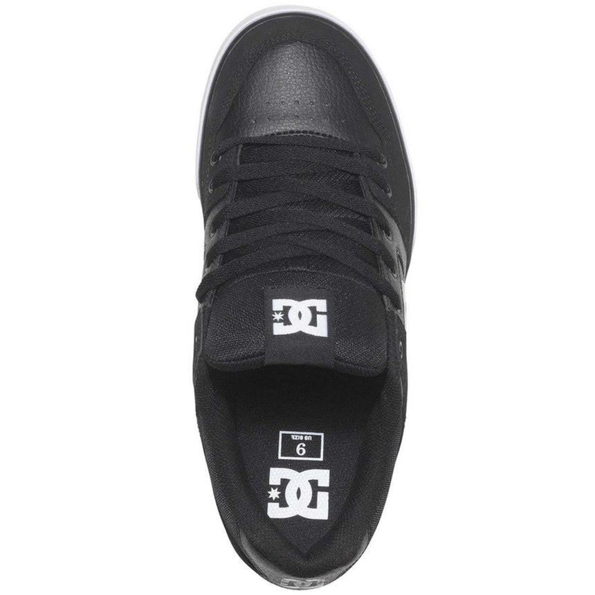 DC DC Men's  Pure Skate Shoes - Black/Black/White Black/Black/White 10 Mens Skate Shoes 6 to 18