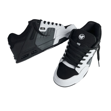 DVS DVS Men's Enduro Heir Skate Shoe - White Black Grey Leather White Black Grey Leather 9 Mens Skate Shoes 6 to 18