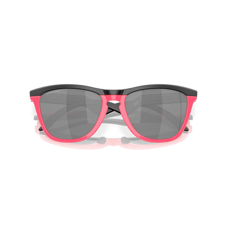 Oakley Frogskins Hybrid - Matte Black/Neon Pink Prizm Black Mens Sunglasses Lifestyle