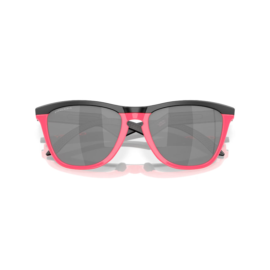 Oakley Frogskins Hybrid - Matte Black/Neon Pink Prizm Black Mens Sunglasses Lifestyle