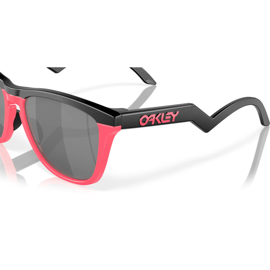 Oakley Frogskins Hybrid - Matte Black/Neon Pink Prizm Black Mens Sunglasses Lifestyle
