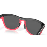 Oakley Frogskins Hybrid - Matte Black/Neon Pink Prizm Black Mens Sunglasses Lifestyle