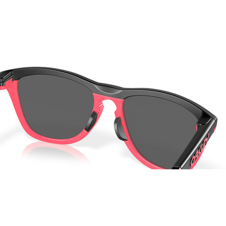 Oakley Frogskins Hybrid - Matte Black/Neon Pink Prizm Black Mens Sunglasses Lifestyle