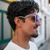 Oakley Frogskins Hybrid - Matte Trans Lilac/Clear/Prizm Violet Mens Sunglasses Lifestyle