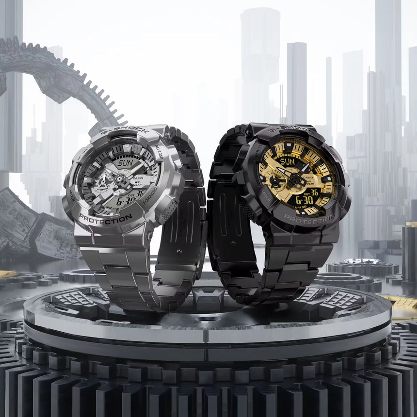 G Shock G-Shock GM-110BD-1A9 Watch Watch Mens Analog Metal Band