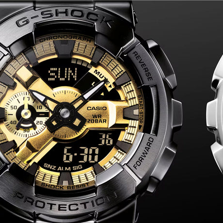 G Shock G-Shock GM-110BD-1A9 Watch Watch Mens Analog Metal Band