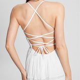 Guess Guess Women's Lace Up Long Safa Dress White S Womens Long Dresses