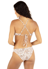 Hurley Hurley Women's Cheetah Spots Crossback Bikini Top Cheetah S Womens Bikini Tops