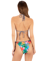 Hurley Hurley Women's Reversible Pacific Night V Front Tie Side Cheeky Bottom - Tropical Geo Tropical Geo S Womens Bikini Bottoms