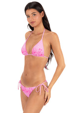 Hurley Hurley Women's Tropical Blooms Cheeky Tie Side Bottoms - Bright Plumeria / Hula Pink Bright Plumeria / Hula Pink S Womens Bikini Bottoms