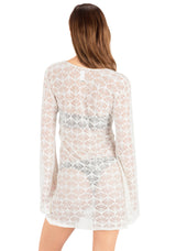 shopnomads Hurley Womens Shell Crochet Ring Dress Egret S