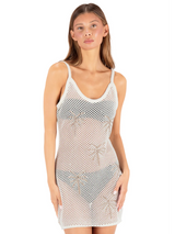 Hurley Hurley Women's Embroidered Crochet Mini Dress Egret XS/S Womens Short Dresses