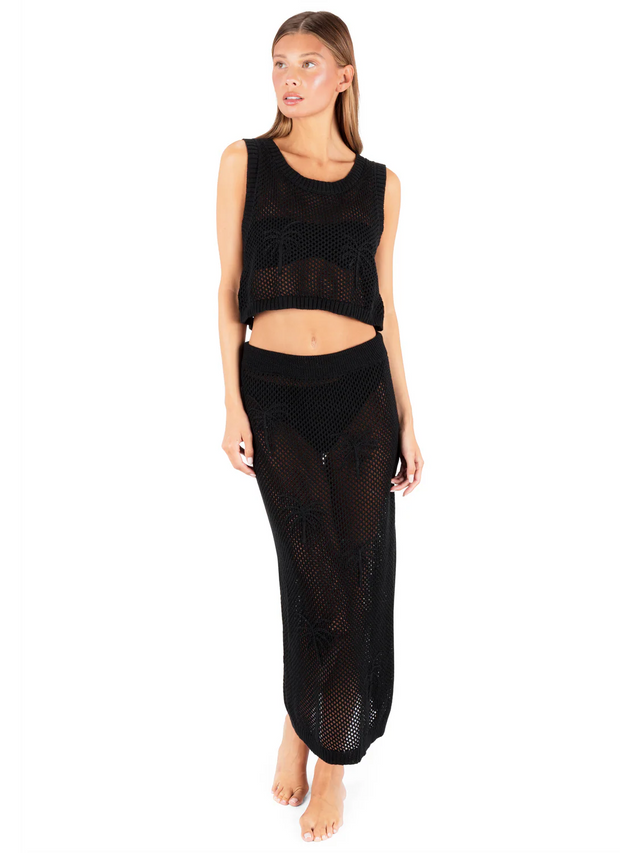 Hurley Hurley Women's Embroidered Crochet Skirt Black S Womens Fabric Skirts
