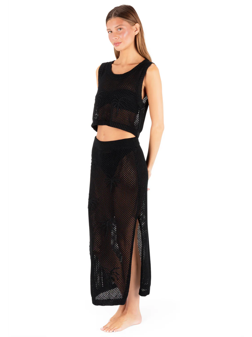 Hurley Hurley Women's Embroidered Crochet Skirt Black S Womens Fabric Skirts