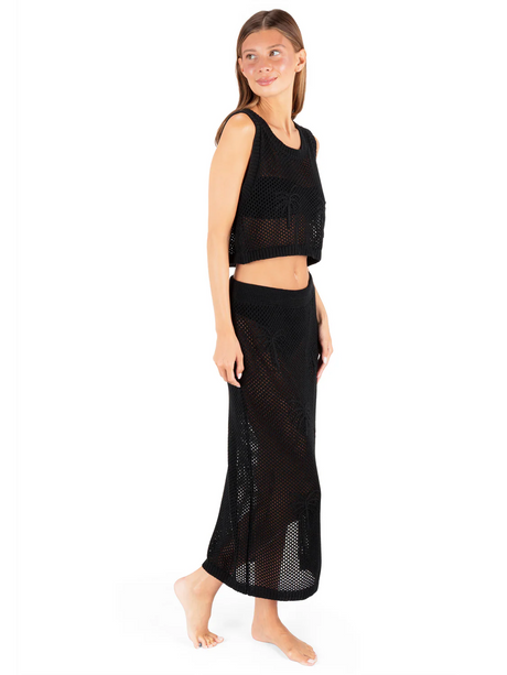 Hurley Hurley Women's Embroidered Crochet Skirt Black S Womens Fabric Skirts