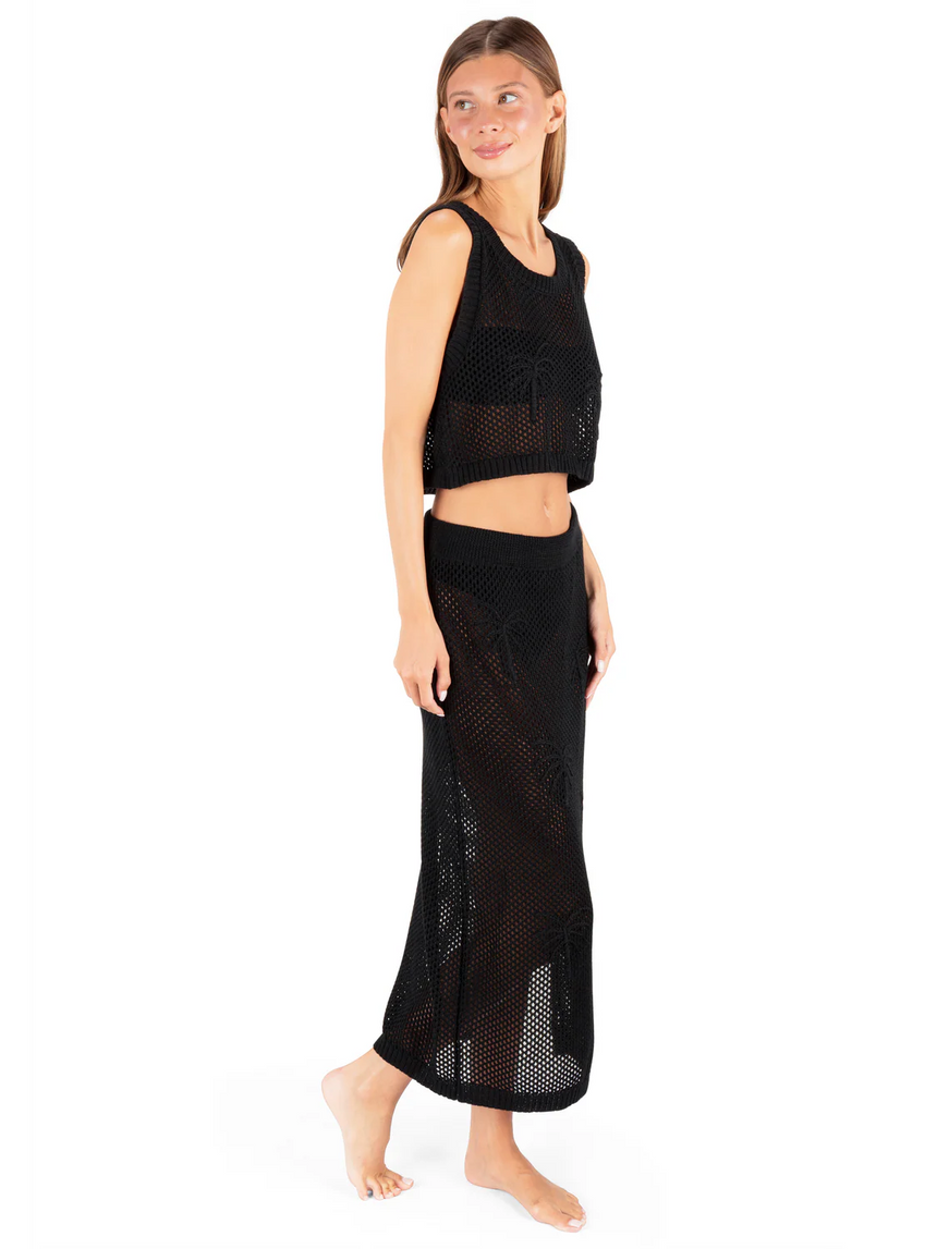 Hurley Hurley Women's Embroidered Crochet Skirt Black S Womens Fabric Skirts