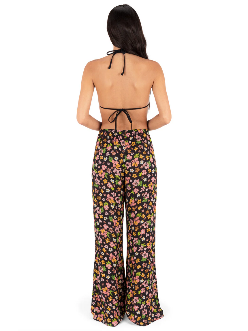 Hurley Hurley Women's Hibiscus Dream Beach Pant - Black Floral Black Floral S Womens Pants and Jeans