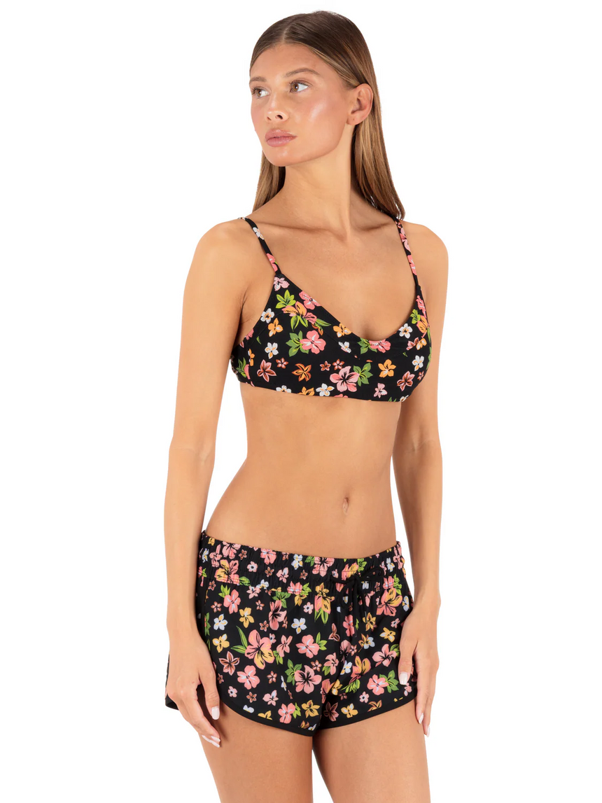 Hurley Hurley Women's Hibiscus Dream Phantom 2.5" Boardshorts - Black Floral Black Floral S Womens Board shorts