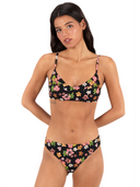 Hurley Hurley Women's Max Hibiscus Dream Bralette - Black Floral Black Floral S Womens Bikini Tops