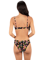 Hurley Hurley Women's Max Hibiscus Dream Bralette - Black Floral Black Floral S Womens Bikini Tops